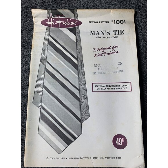 Kwik Sew Mens Tie Sewing Pattern 1001 - uncut - Picture 8 of 10